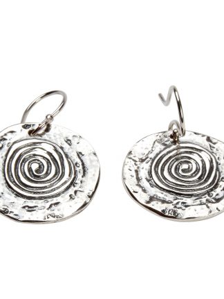 Silver Discs with Spiral Pattern