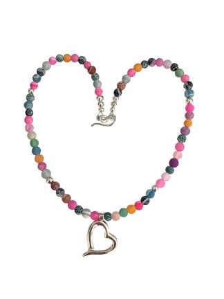 Heart Pendant on Agate Beads